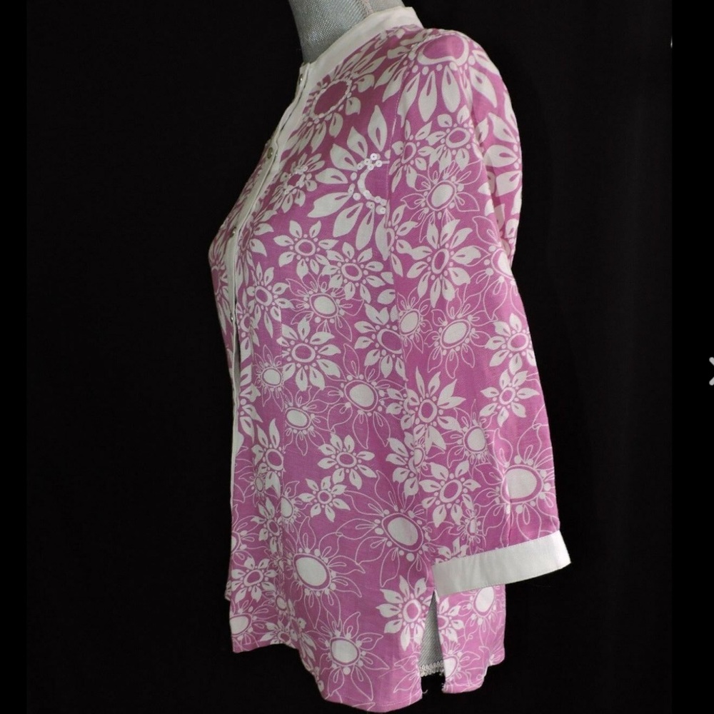 Bob Mackie Linen Pants and Shirt Set - Picture 10 of 13
